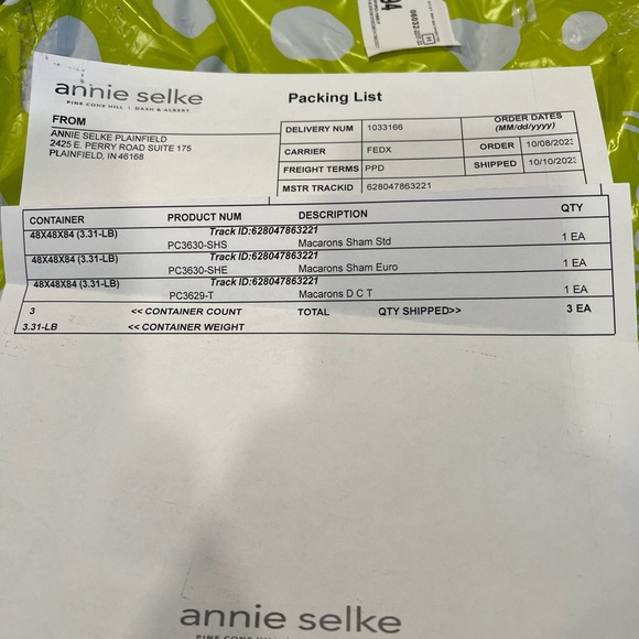 Annie Selke NWT Twin Duvet Cover + a Euro & a Standard size Sham - Picture 6 of 8